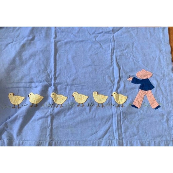 vintage handmade square tablecloth with 13 napkins  Some old stains but it is ve - Picture 1 of 3